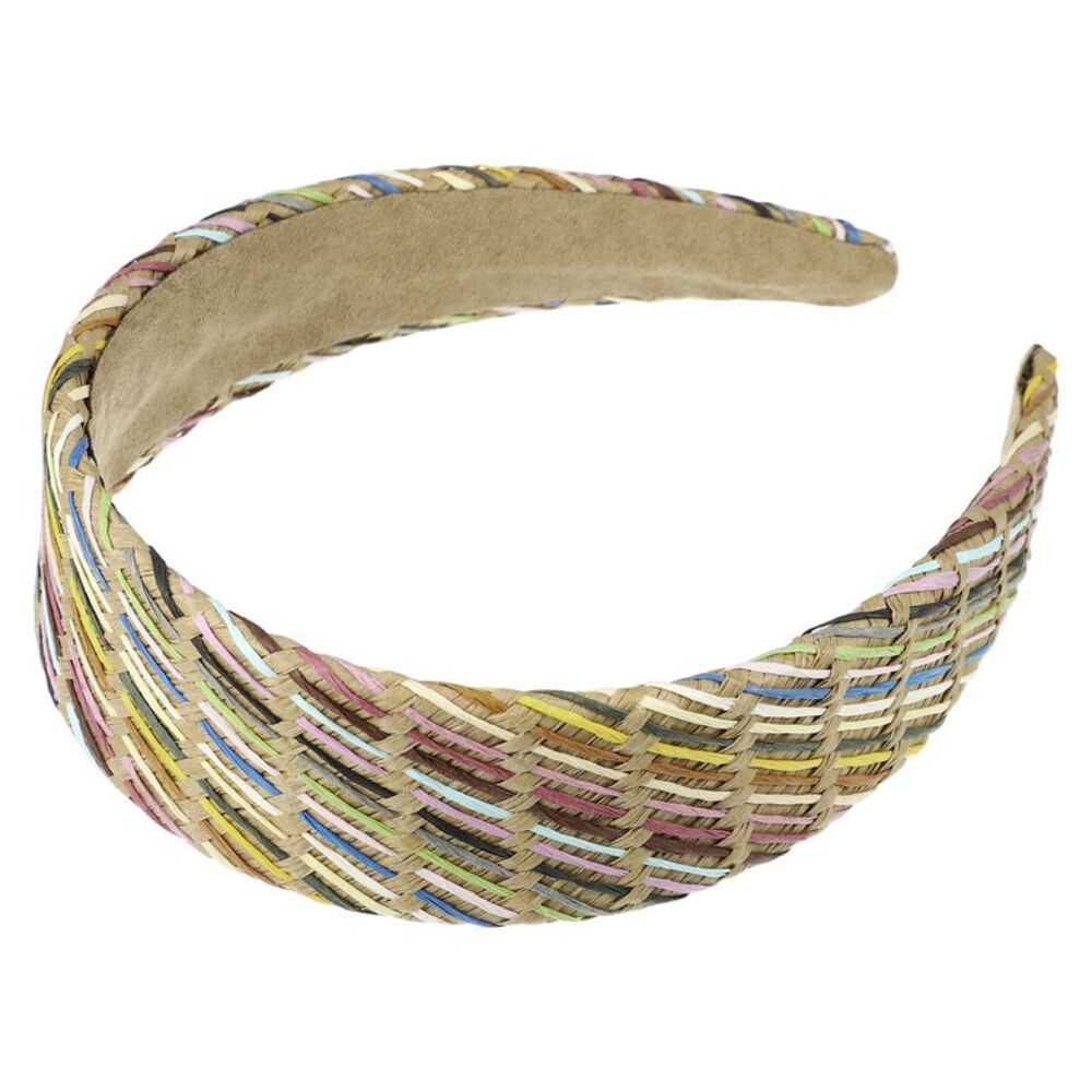 Classic Foam Raffia Straw Headband Brown